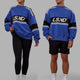 Duo wearing Unisex A-Team Sweater Oversize - Power Cobalt-Black