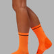 Fast Performance Crew Socks - Neon Orange-Black