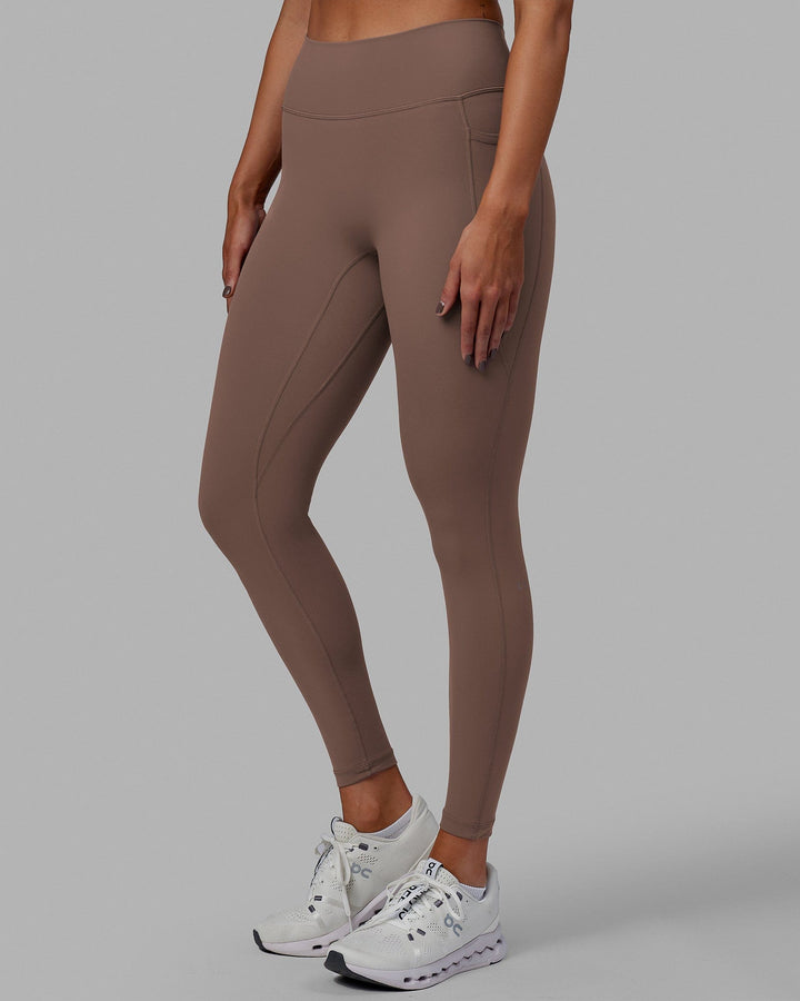Woman wearing Fusion Full Length Tight - Deep Taupe