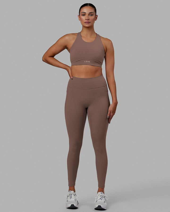 Fusion Full Length Tights - Deep Taupe